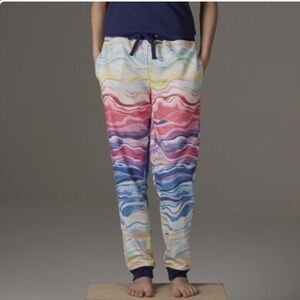 Erin Condren Layers Colorful Wave Pattern Jogger Pants XL NWT
